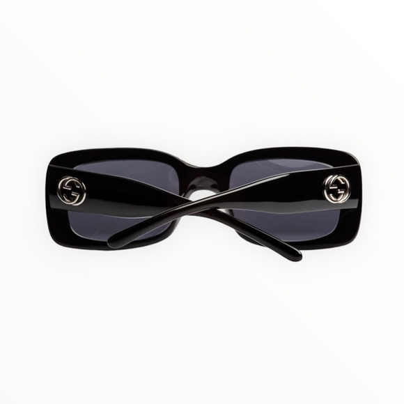 RARE ?AUTH GUCCI MOD VINTAGE 2407 S SUNGLASSES black rectangle Square Guccisima main image 3